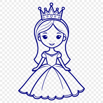Female royal figure in a regal pose, created as a vector graphic for digital designs.