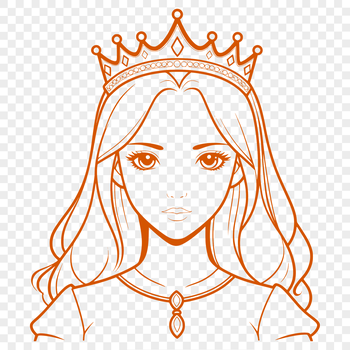 An SVG design featuring a traditional depiction of a girl dressed as a royal princess.