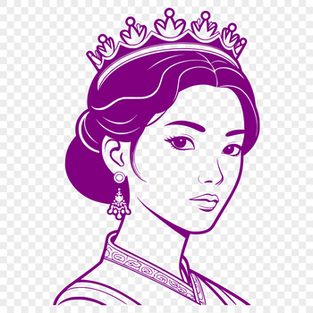 A digital illustration of a female princess character in a fantasy setting.