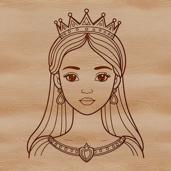 SVG graphic design of a young girl in a royal dress.