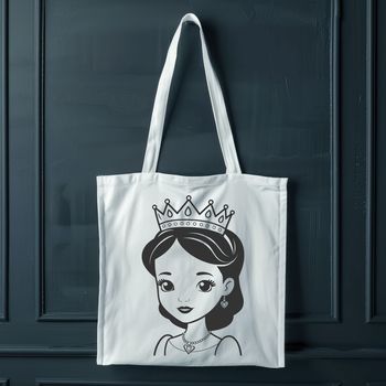 A detailed illustration of a young female princess in a regal pose.