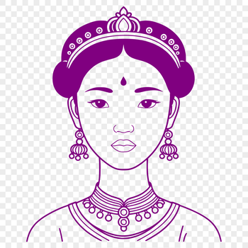 A royalty-free vector graphic of a girl dressed as a princess.