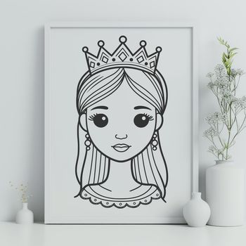 A young female princess in a traditional royal gown.