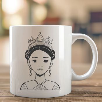 A young female princess with elegant attire, perfect for vector art and designs.