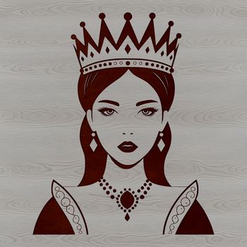 A digital illustration of a princess character, suitable for vector art and graphic design projects.