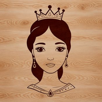 A young female princess character in vector format, suitable for digital designs.