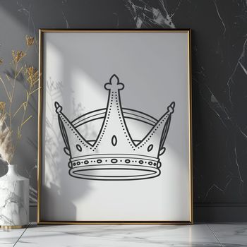 A crown illustration in vector format for crafting and design projects.