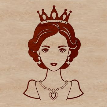 A royalty-themed clip art illustration of a young female princess.