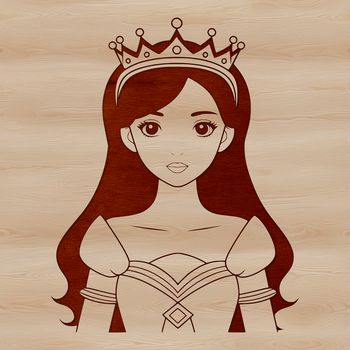 SVG illustration of a young princess character, ideal for design projects and craft activities.