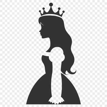 A young female character in a royal gown, suitable for vector design and cutting machine projects.