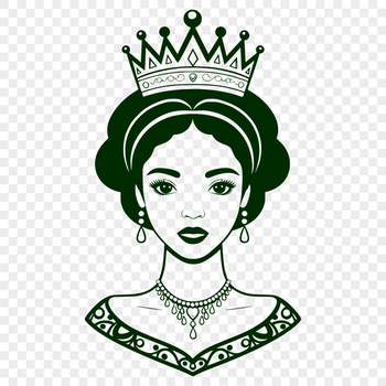 A royalty-inspired female character in a traditional regal setting.