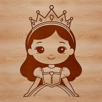 Female royal figure from fairy tale mythology, designed as a vector graphic.