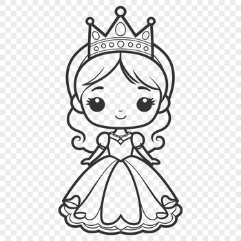 A stylized illustration of a young female princess in a royal setting.