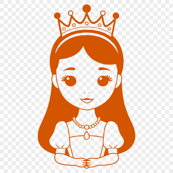 A digital illustration of a young female princess in a royal setting.