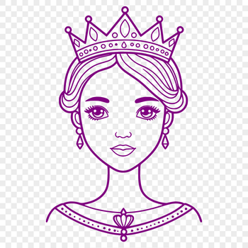 A young girl dressed as a princess, depicted in a vector illustration format.