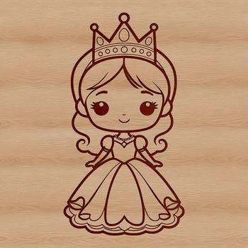 An SVG vector graphic design of a princess character, suitable for digital projects.