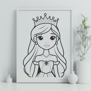 A digital illustration of a young female princess character in a fantasy setting.