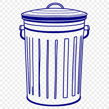Vector illustration of a simple trash can with a lid, ideal for clip art projects.