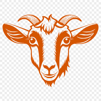 A stylized illustration of a goat, suitable for vector design and cutting machine projects.