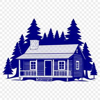A detailed illustration of a rustic cabin with a sloping roof, perfect for vector design projects.
