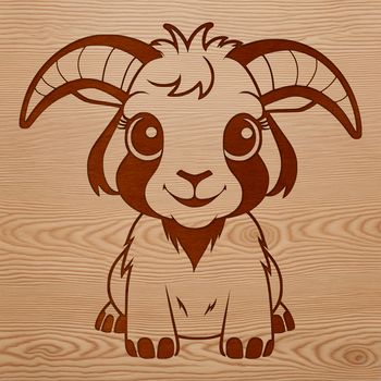 A simple illustration of a goat, suitable for vector art and graphic design projects.