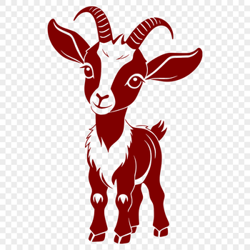 A detailed illustration of a goat, suitable for various design applications.