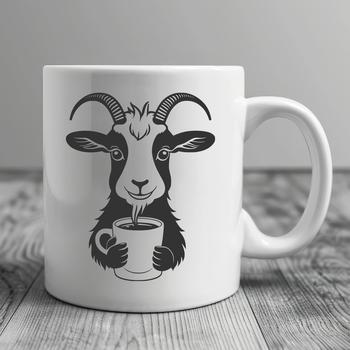 A farm animal illustration featuring a goat in a simple design suitable for cutting out or laser engraving.