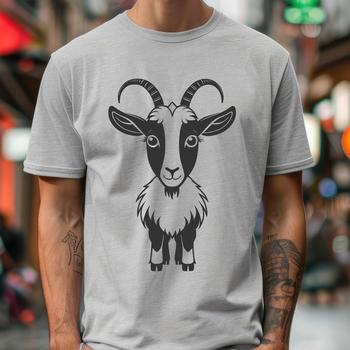 An illustration of a farm animal, specifically a goat, suitable for vector design and commercial use.