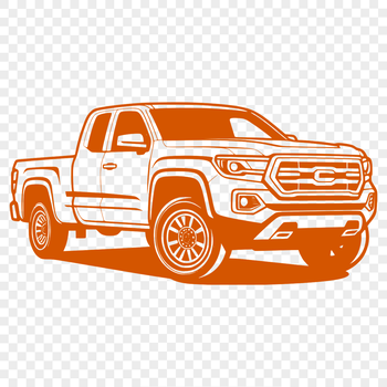 A detailed illustration of a pickup truck with sleek lines and modern design.