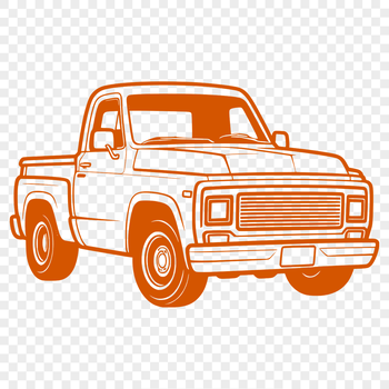 A stylized illustration of a pickup truck, suitable for digital cutting machines like Cricut or laser cutters.