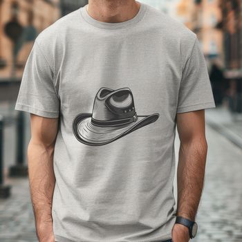 A classic Western-style hat with wide brim and high crown, suitable for vector design projects.