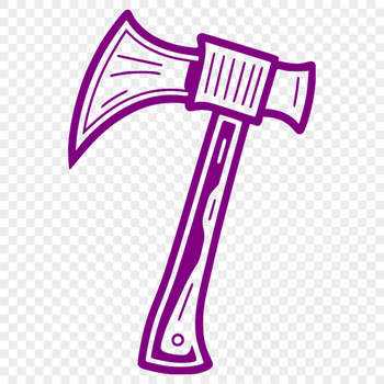 A digital illustration of a classic axe, designed as vector art.