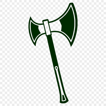 A detailed illustration of a handheld axe, ideal for vector designs and cutting machine templates.