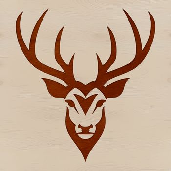 A detailed illustration of a deer's head, suitable for vector graphics projects.