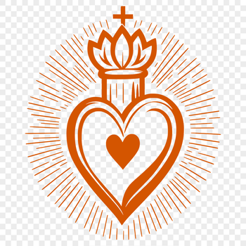 Iconic representation of the Sacred Heart symbol in vector format.