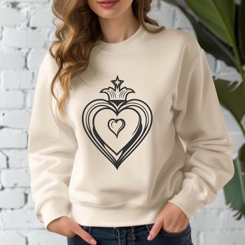 A stylized representation of the Sacred Heart, suitable for vector art projects.