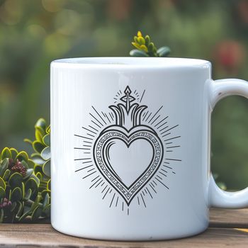 Religious illustration of the Sacred Heart in vector format.