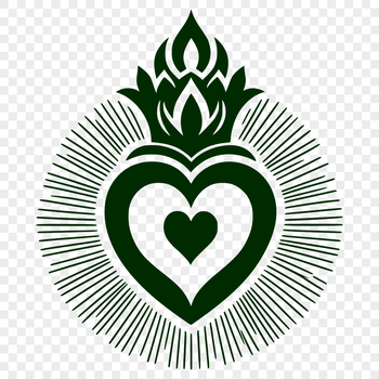A high-quality digital illustration of the Sacred Heart, suitable for various uses.