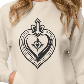A stylized illustration of the Sacred Heart symbol, designed as a vector graphic.