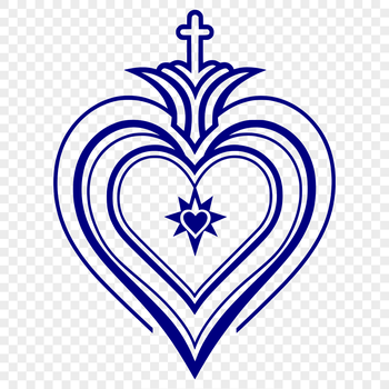 A stylized illustration of the Sacred Heart, ideal for vector design and cutting machine projects.