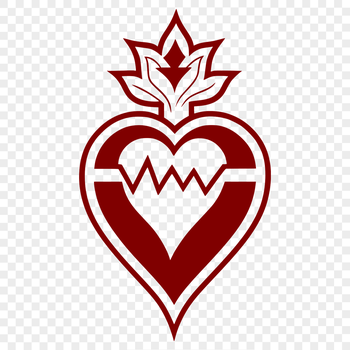 Iconic representation of the Sacred Heart, a symbol in various Christian traditions.