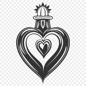 A sacred heart symbol in vector format.