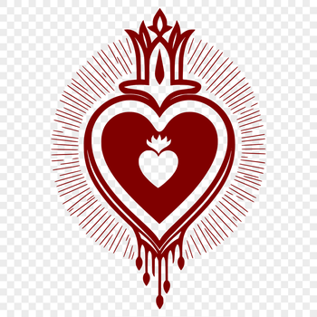 Vector illustration of the Sacred Heart in a simple design format