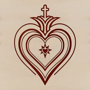 An icon of the Sacred Heart in high-resolution SVG format, ideal for digital designs and commercial use.
