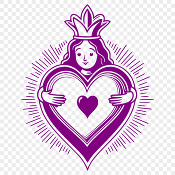 Vector illustration of the Sacred Heart icon in simple design.