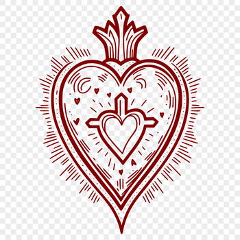Sacred Heart icon in vector format, suitable for digital and laser cutting applications.