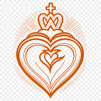 A high-quality vector illustration of the Sacred Heart in various formats including SVG.