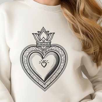 A stylized illustration of the Sacred Heart, symbolizing devotion and faith.