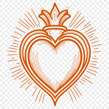 A detailed illustration of the Sacred Heart, suitable for vector design and cutting machine projects.