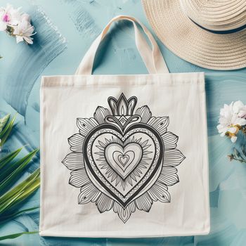 Iconic representation of the Sacred Heart symbol used in various forms of art and design.